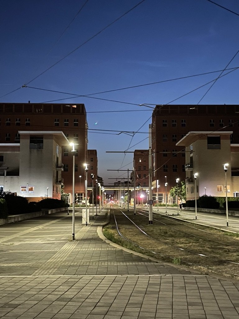 Il campus di Milano-Bicocca di sera